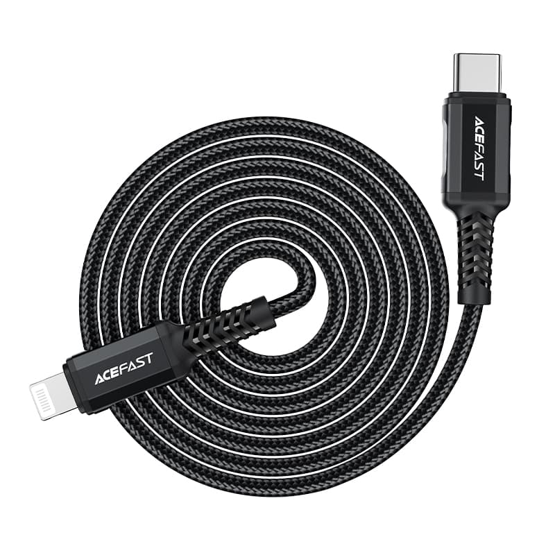 Acefast C4-01 Lightning - USB-C PD kabel 30W 3A 1.8m (MFI) - črn 7