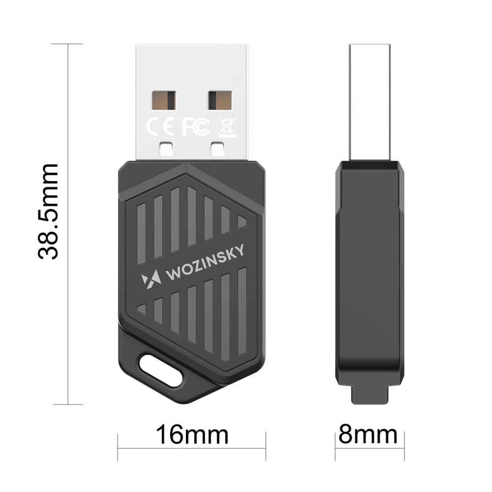 Wozinsky WAX-900 USB Wi-Fi 6 adapter z Bluetooth 5.4 - črn 3