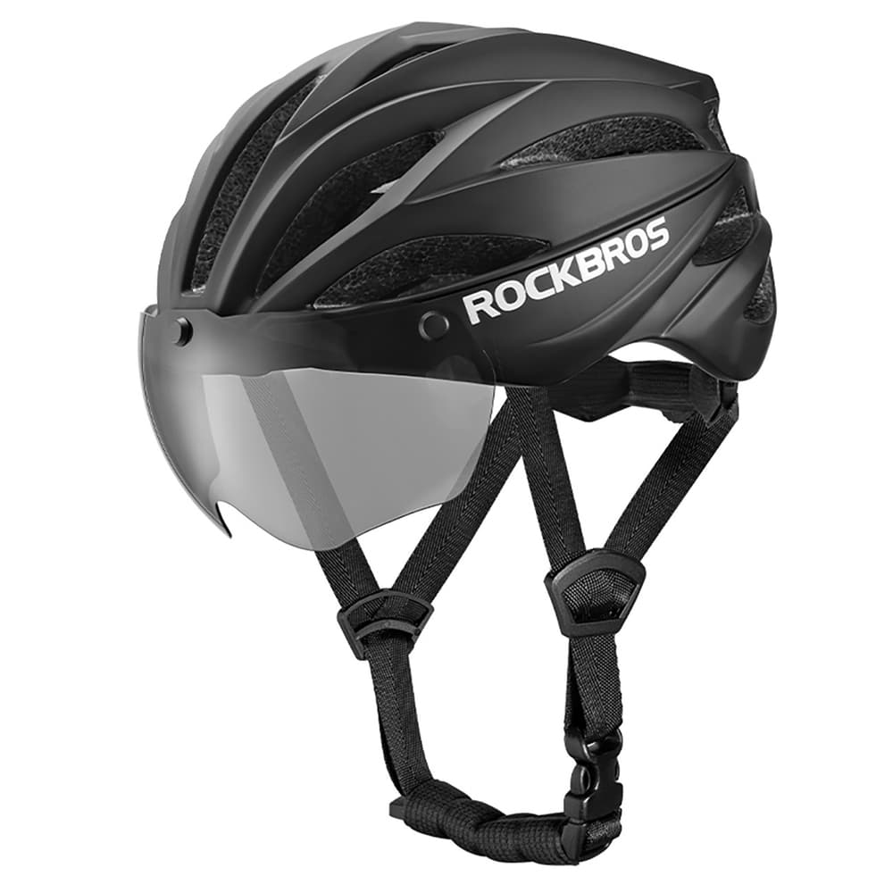 Rockbros Kolesarska čelada z vizirjem, odstranljivi UV zaščitni vizir, Unisex - Črna/Rjava 2