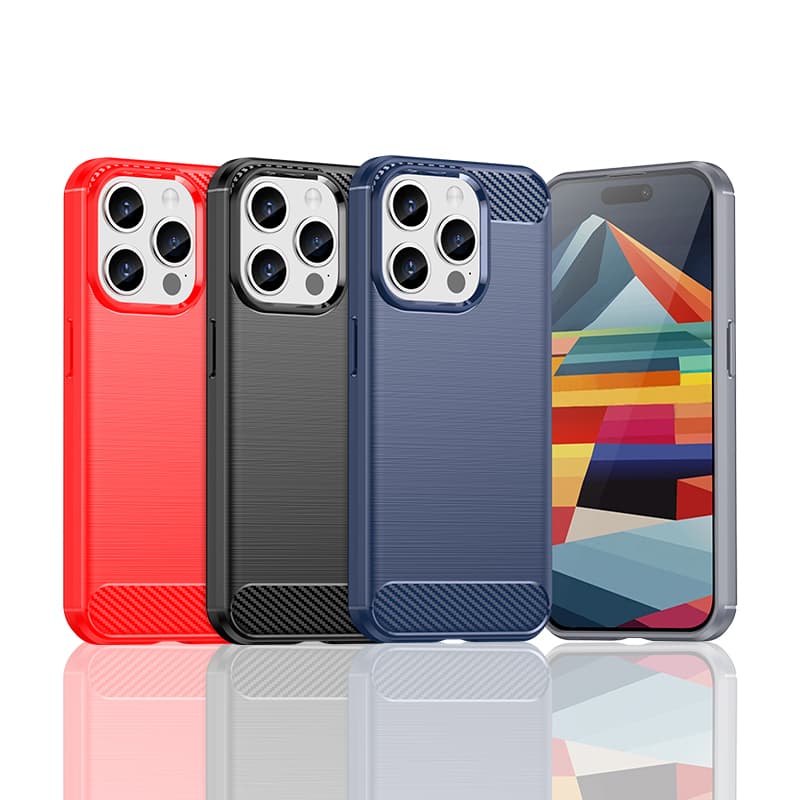 Gibljiv ovitek Carbon za iPhone 15 Pro Hurtel - črn 4