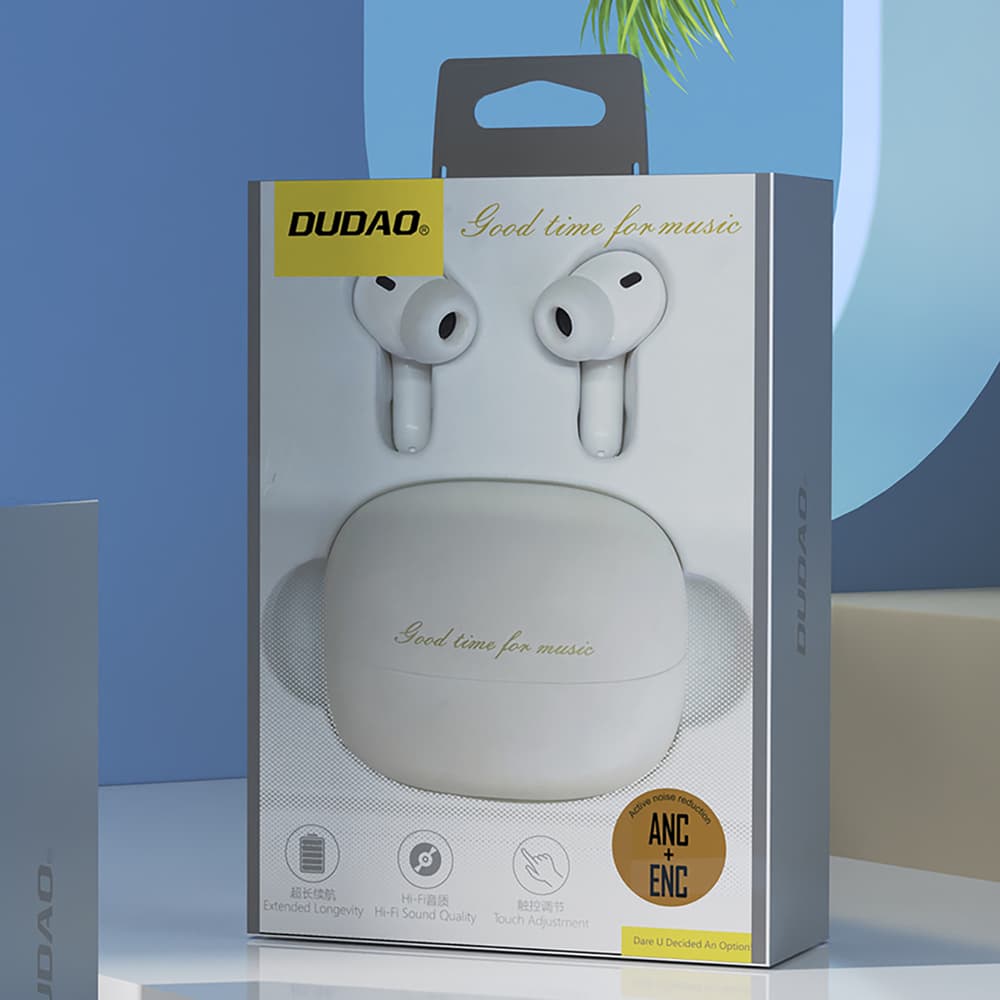 Dudao U21 TWS ANCENC Bluetooth slušalke - bele 8