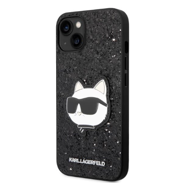 Karl Lagerfeld Glitter Choupette Patch etui za iPhone 14 Plus 6.7" črno 2
