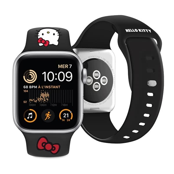 Hello Kitty trak za Apple Watch 38/40/41mm, Silicone Kitty Head, črn 4