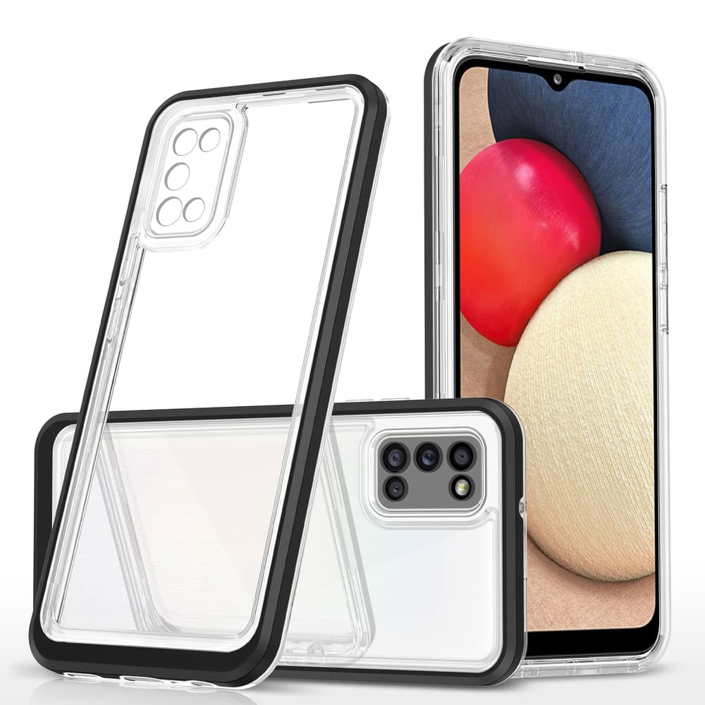 Hurtel Clear 3in1 ovitek za Samsung Galaxy A03s, črni okvir