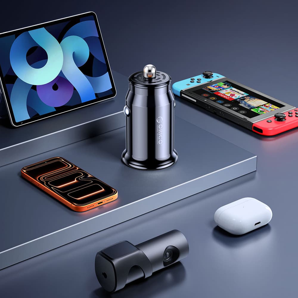 Orico PowerMini 30W avto polnilec USB-C + USB-A - črn 5