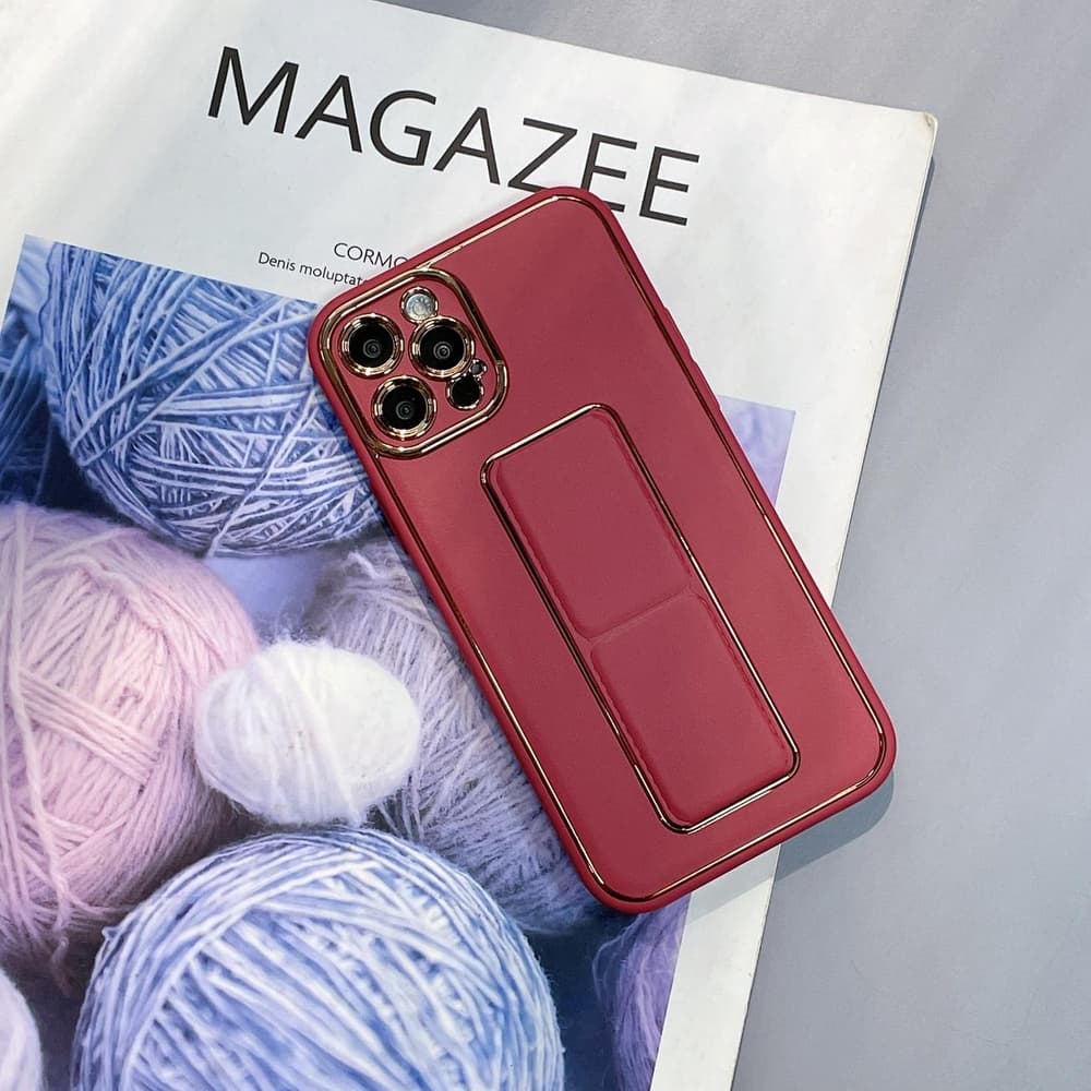Ovitek z oporo New Kickstand Case za iPhone 12, rdeč 3