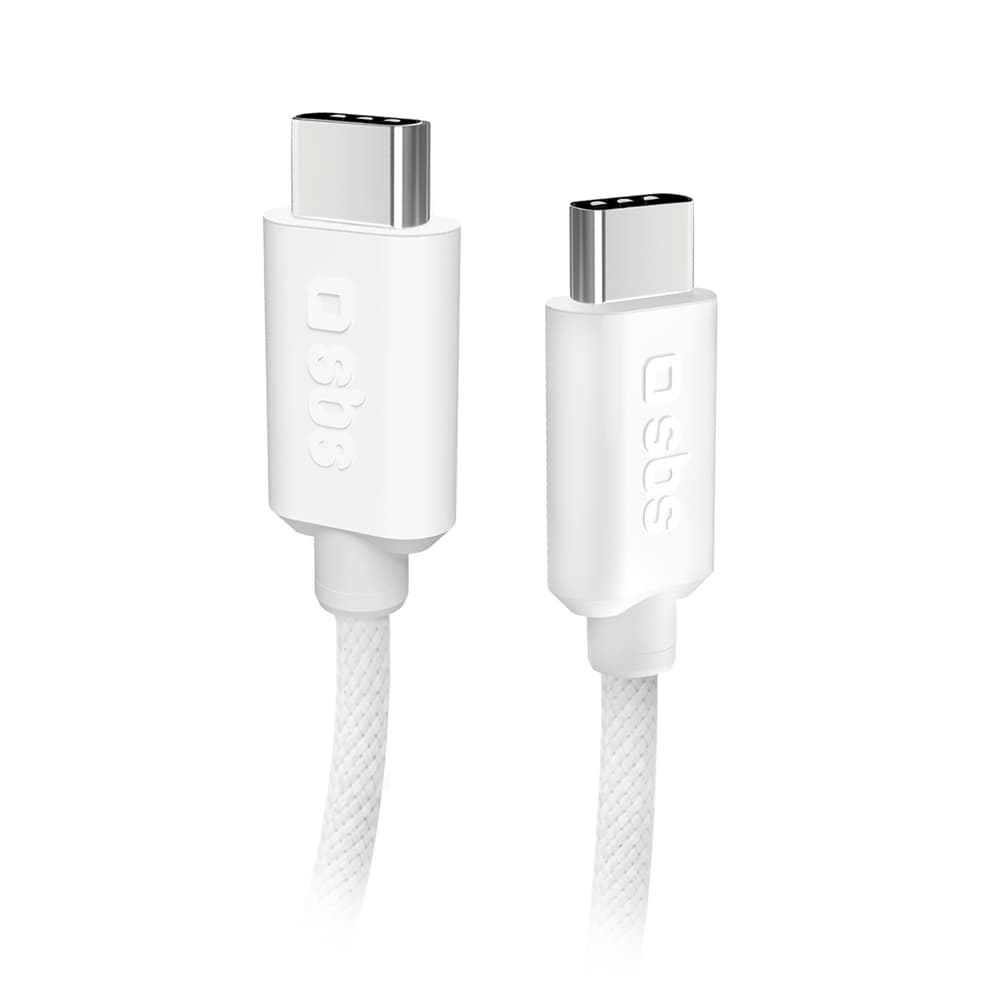 SBS TECABLETISSUETCCG USB-C v USB-C, 1,5m, 60W, pleten kabel - sivi