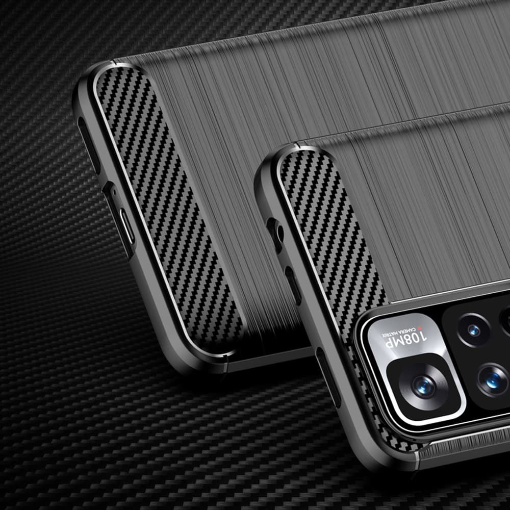 Carbon Case ovitek za Xiaomi Redmi Note 11 Pro+ / 11 Pro / Poco X4 NFC, črn 2