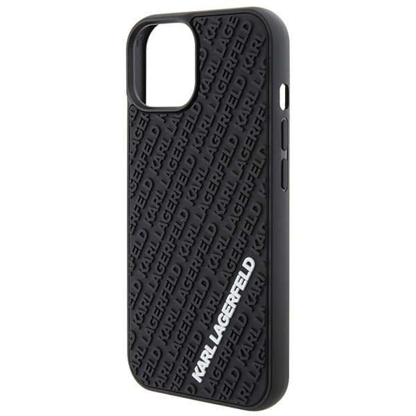 Karl Lagerfeld ovitek za iPhone 15, 3D Rubber Multi Logo, črn 6