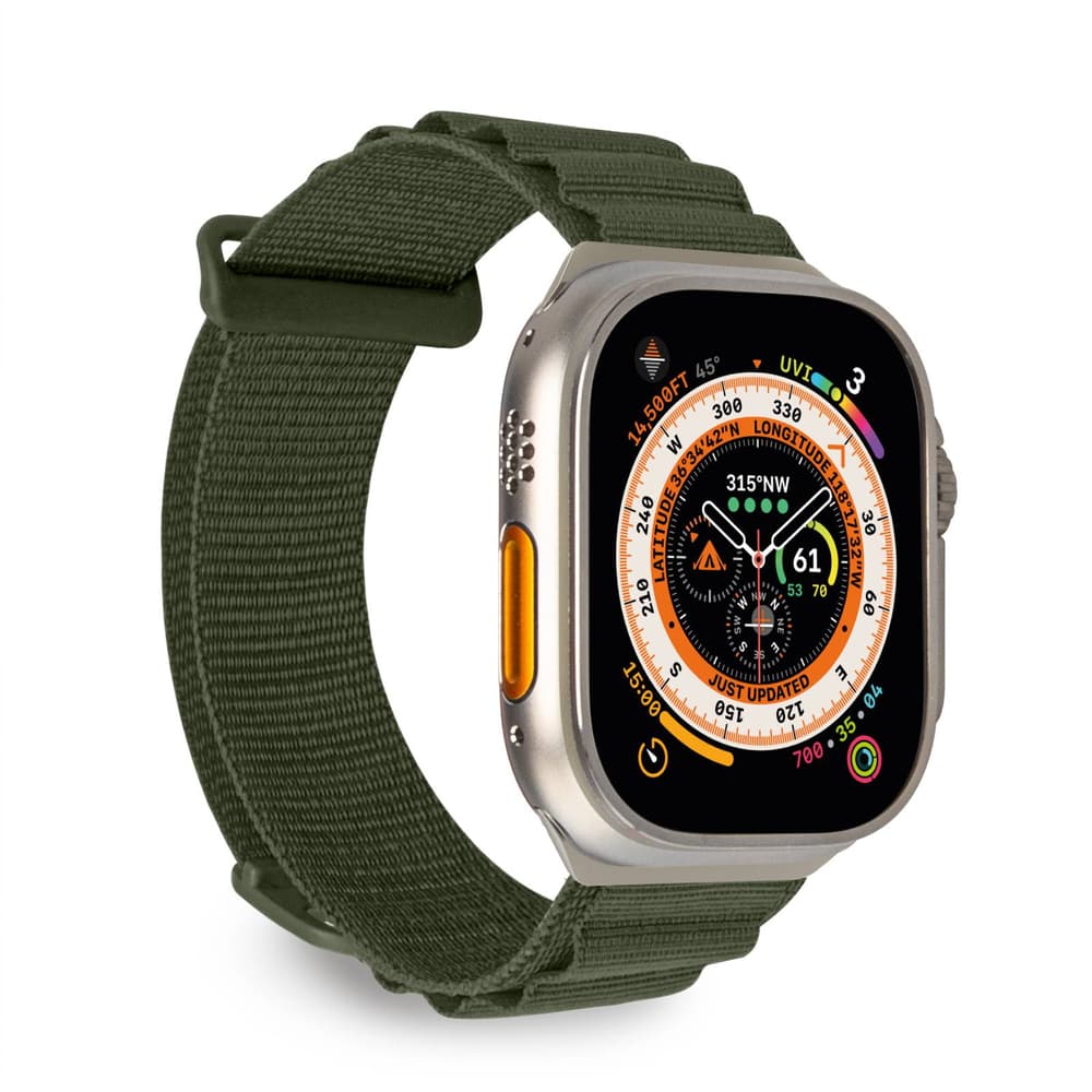 Puro Extreme najlon pašček za Apple Watch 42/44/45/49 mm - temno zelen