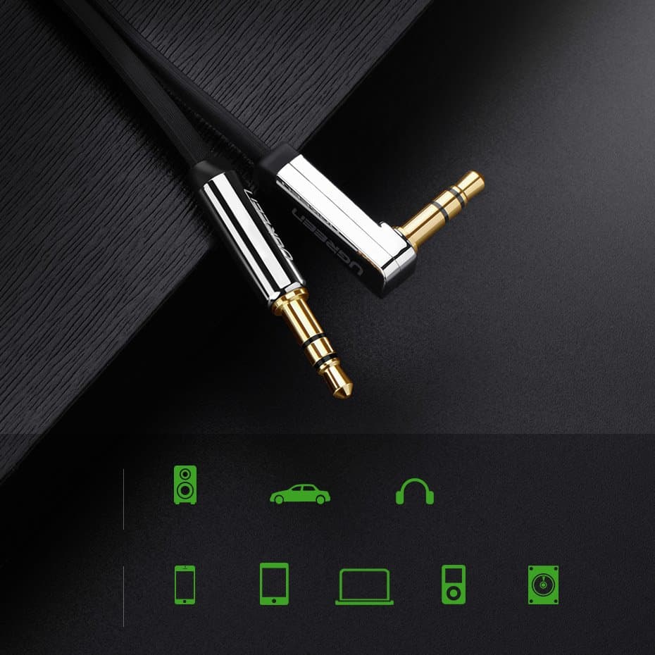 Ugreen AUX kabel 3.5mm mini jack, raven, 1m, srebrn 5