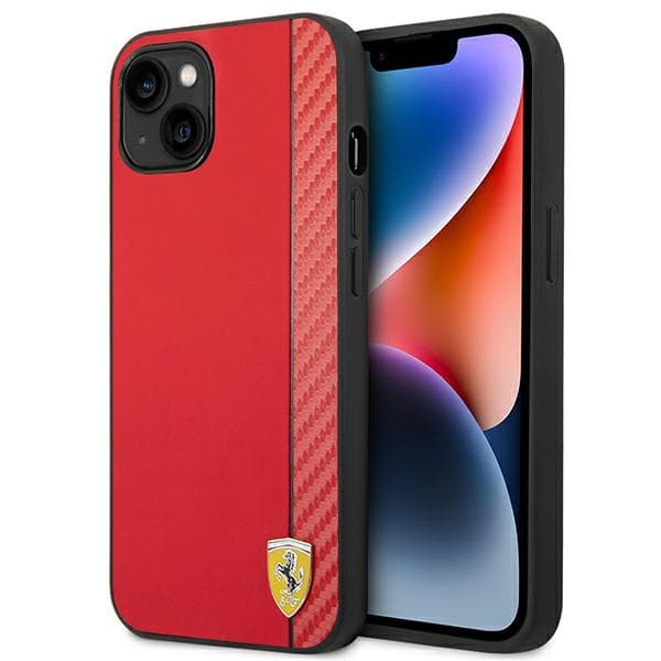 Ferrari ovitek za iPhone 14 Plus 6.7" (carbon, rdeč)