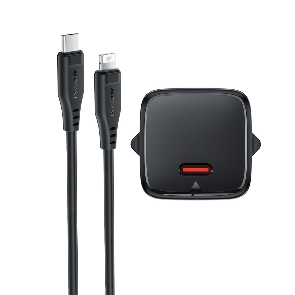 Acefast A118 30W GaN USB-C polnilnik s kablom Lightning, črn 8