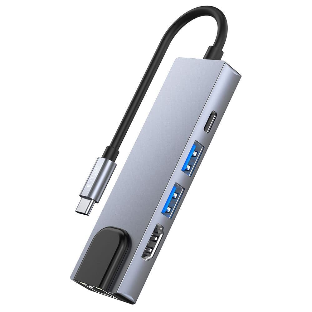 Adapter Tech-Protect V3 5v1 USB-C: USB-A 3.0 / USB-A 2.0 / USB-C / HDMI / RJ45 - siv 4