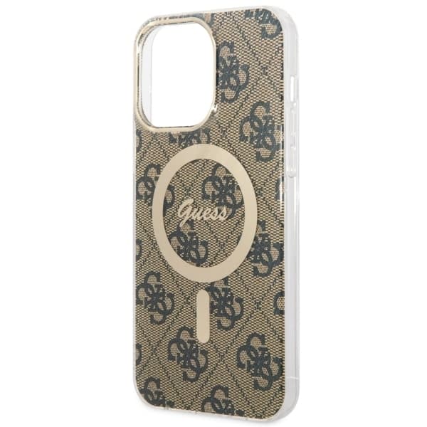 Ovitek Guess 4G MagSafe za iPhone 14 Pro Max, rjav 5