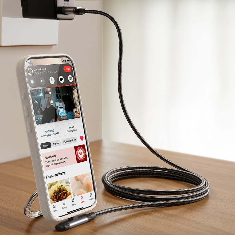 Joyroom S-A56 EnjoyX 90° USB-A - Lightning 3A kabel 1.2m - črn 5