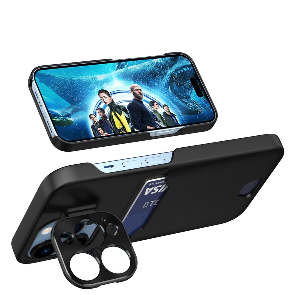 Hurtel Leather Stand preklopni ovitek za iPhone 14 Plus (Plus), črn 4