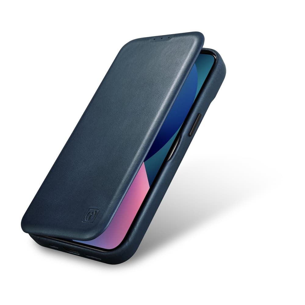 Ovitek iCarer Oil Wax za iPhone 14 Plus, moder 8