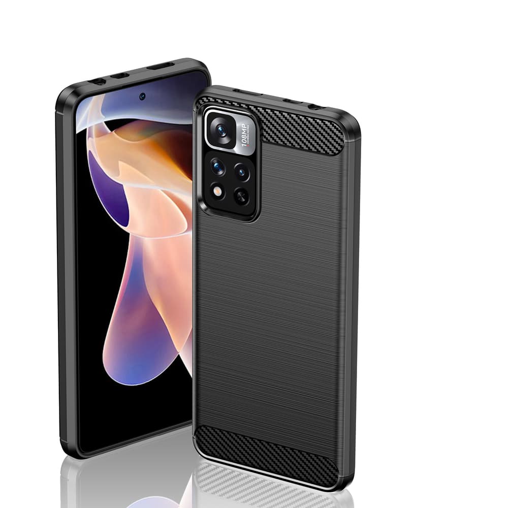 Carbon Case ovitek za Xiaomi Redmi Note 11 Pro+ / 11 Pro / Poco X4 NFC, črn 7