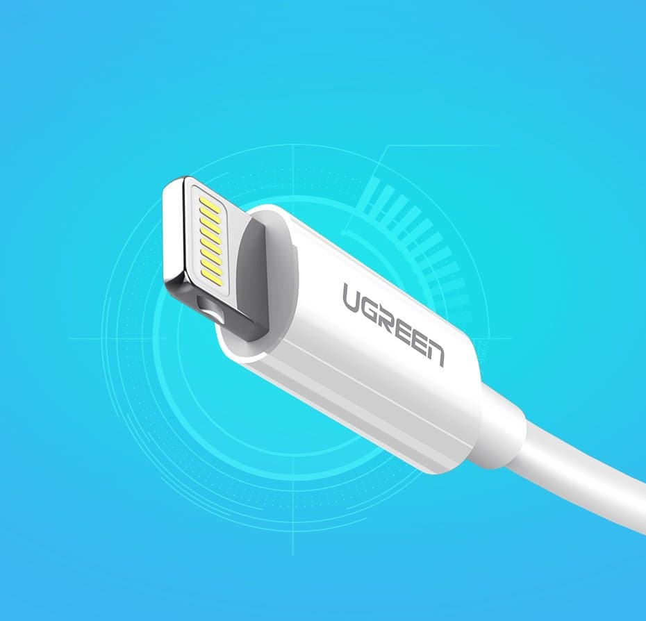 Ugreen USB-A / Lightning MFi kabel 2.4A 1m, bel 8