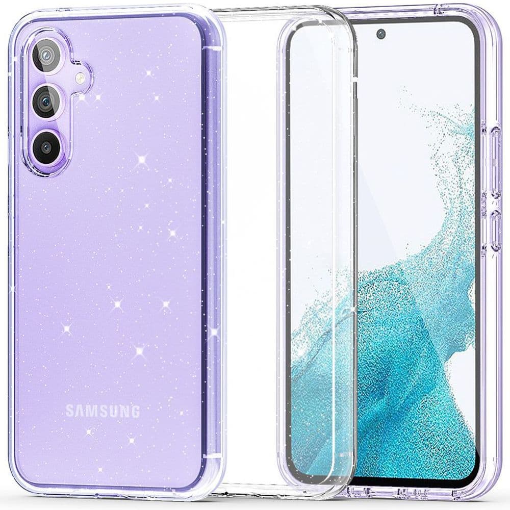 Tech-Protect FlexAir Hybrid ovitek za Samsung Galaxy S23 FE, Prozoren-Bleščeč