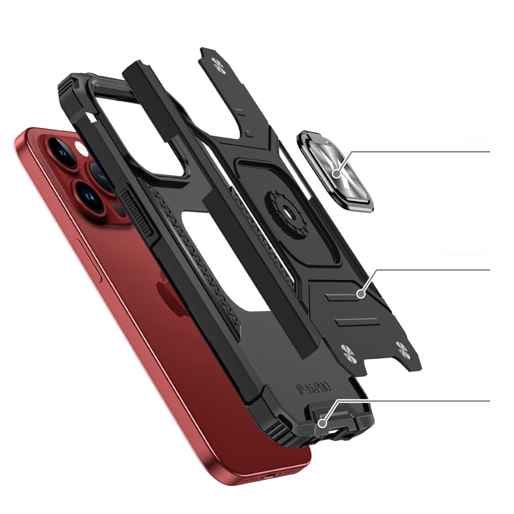 Wozinsky Ring Armor ovitek za iPhone 15 Pro Max s stojalom in obročem - zlat 3