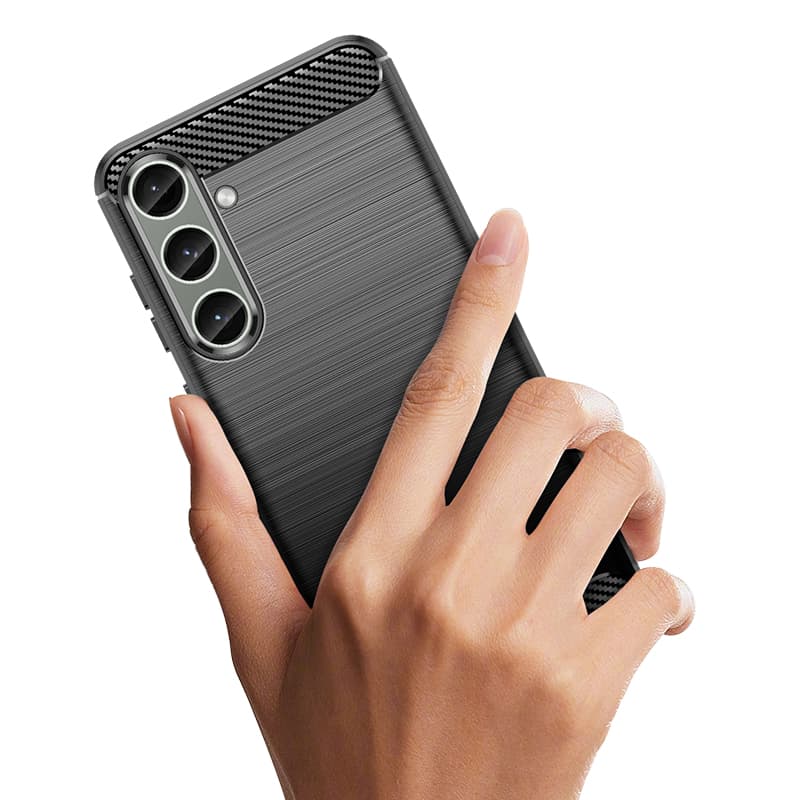 Carbon Case ovitek za Samsung Galaxy S24+ - črn, fleksibilen silikon 3