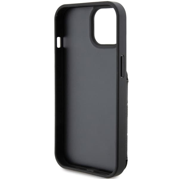 Karl Lagerfeld ovitek Saffiano Monogram Ikonik Patch za iPhone 15 - črn 7