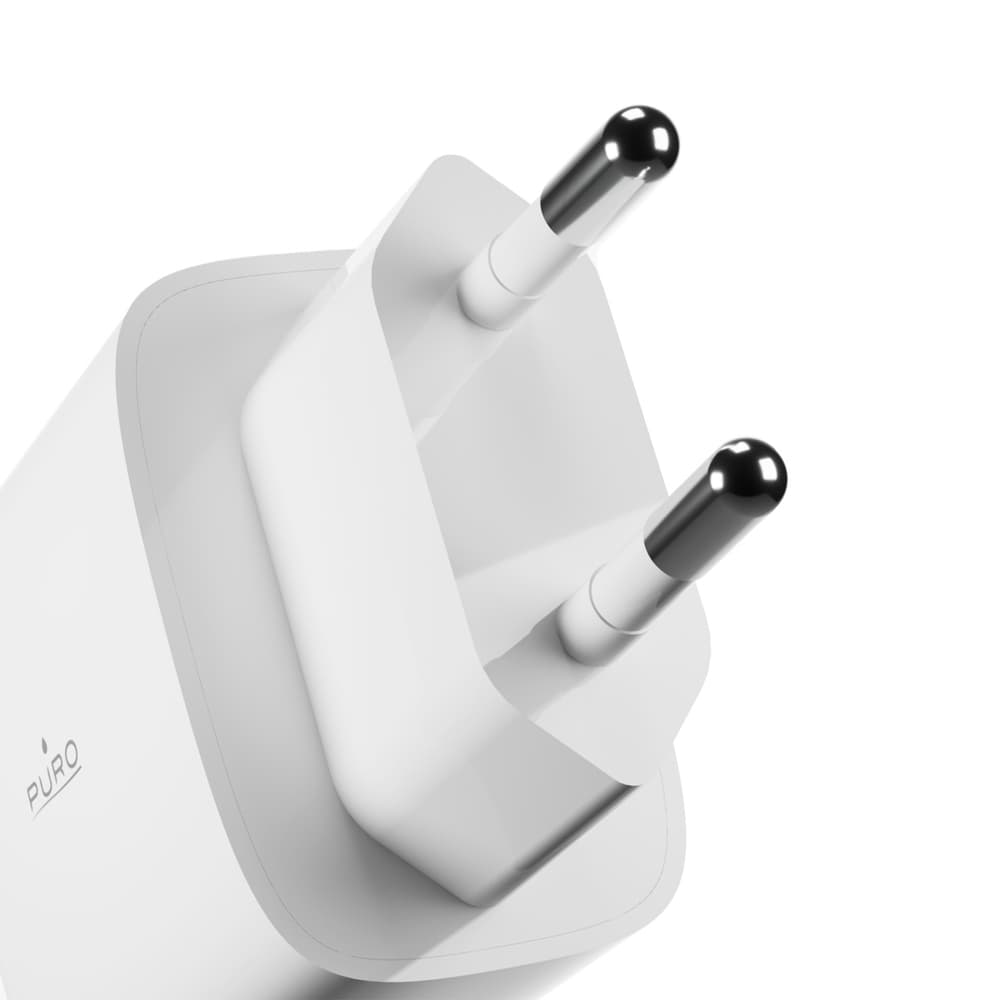 Puro PROLITE 20W USB-A/USB-C polnilnik + kabel USB-C/USB-C 1.2m, bel 5