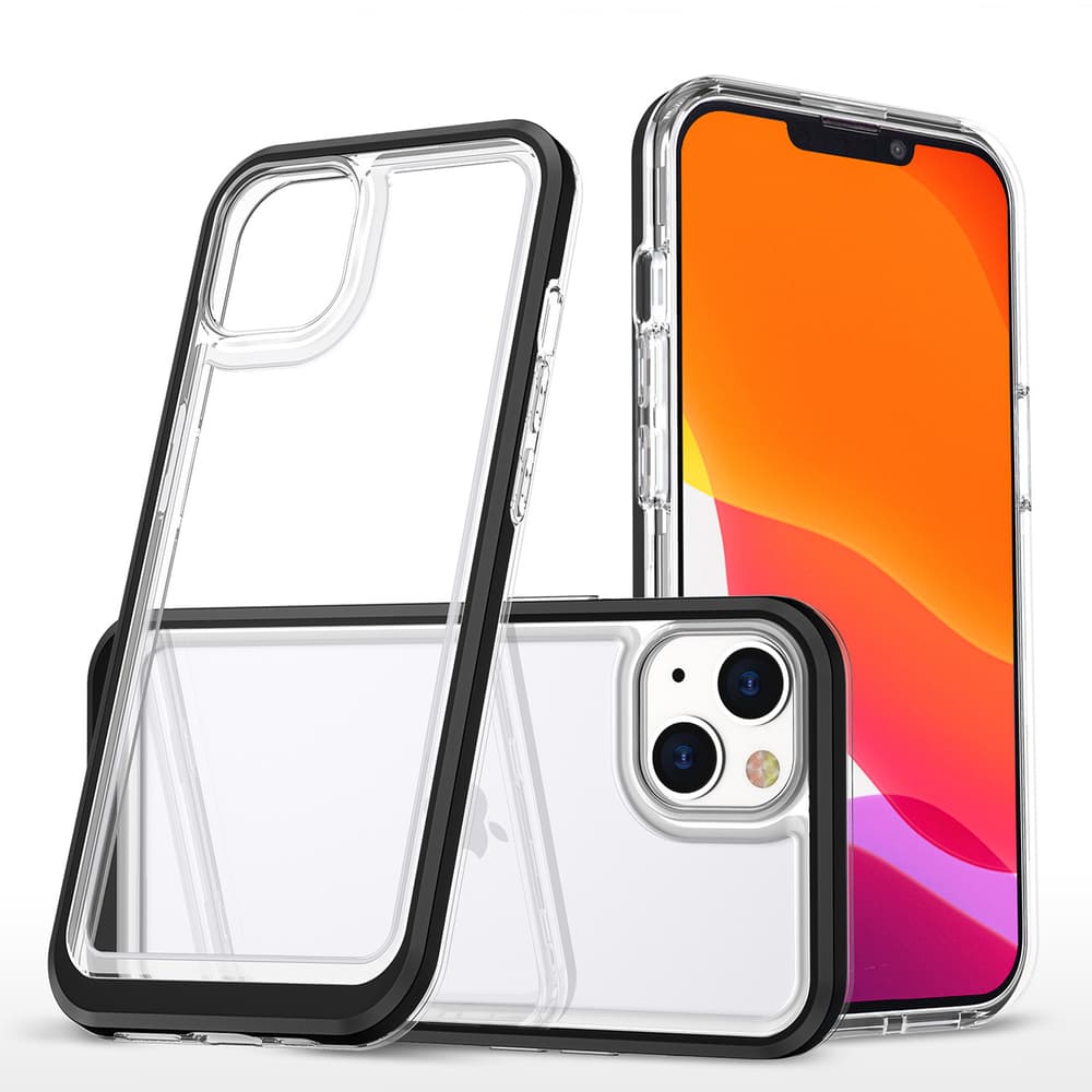 Ovitek Hurtel Clear 3in1 za iPhone 14, s črnim okvirjem