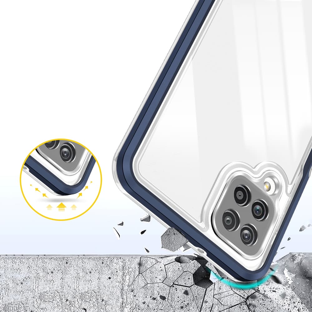 Hurtel ovitek Clear 3in1 za Samsung Galaxy A22 4G, moder 6