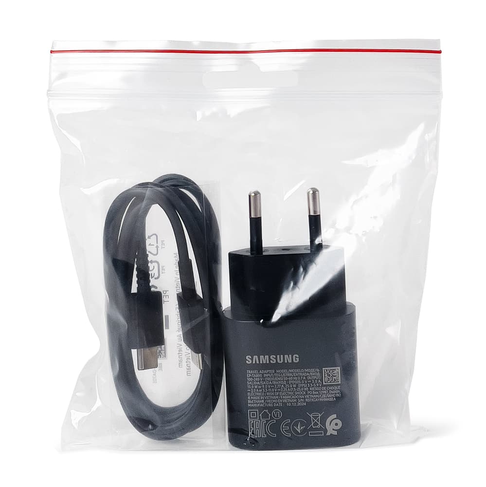 Samsung 25W EP-TA800EBE USB-C polnilnik z USB-C/USB-C kablom - črn 2