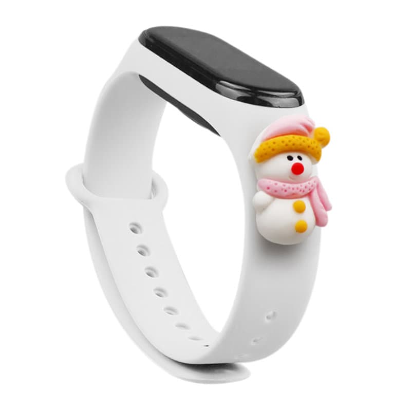 Hurtel božični pašček za Xiaomi Mi Band 3/4, bel, snežak