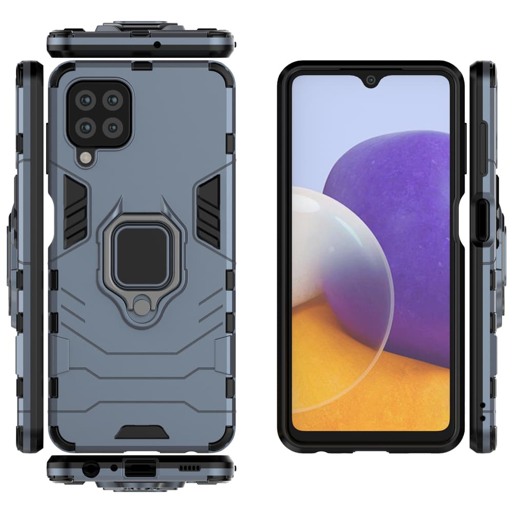 Ring Armor ovitek z obročem za Samsung Galaxy A22 4G, moder 4
