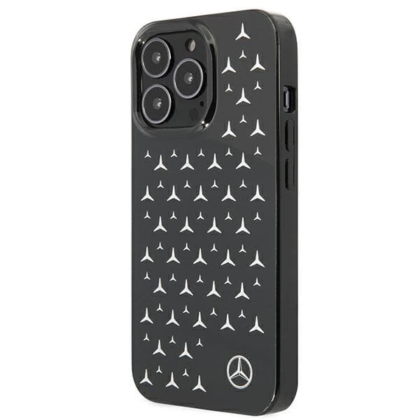 Mercedes ovitek Silver Stars Pattern za iPhone 13 Pro / iPhone 13 - črn 2