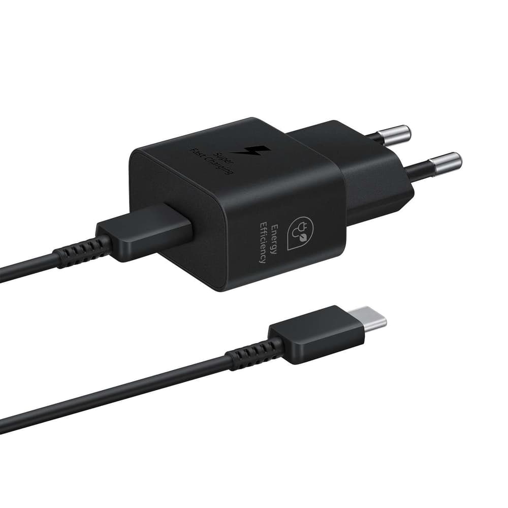 Samsung 25W GaN polnilec z USB-C kablom EP-T2510XBEGEU - črn