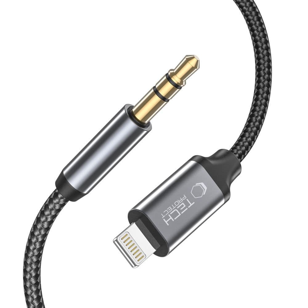 Tech-Protect UltraBoost avdio kabel Lightning / 3.5mm mini jack 1m - črn