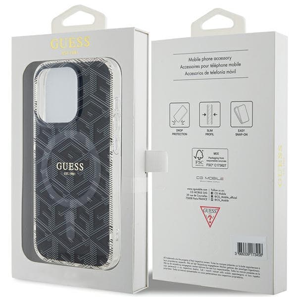 Guess IML GCube MagSafe etui za iPhone 15 Pro Max - črna 8