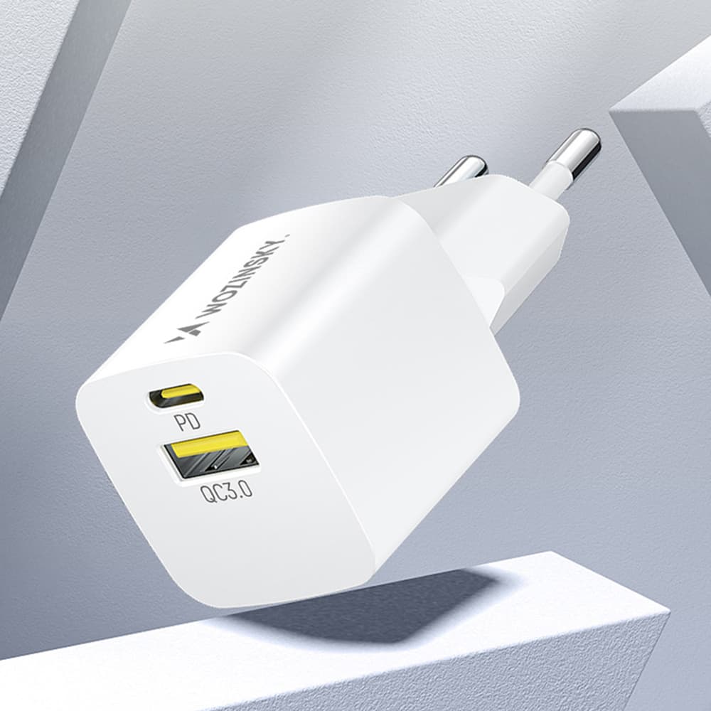 Wozinsky WWCEAC GaN USB-A/USB-C 33W polnilnik - bela 8
