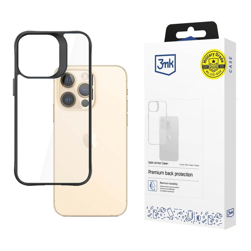 3mk Satin Armor Case+ ovitek za iPhone 13 Pro Max - črn