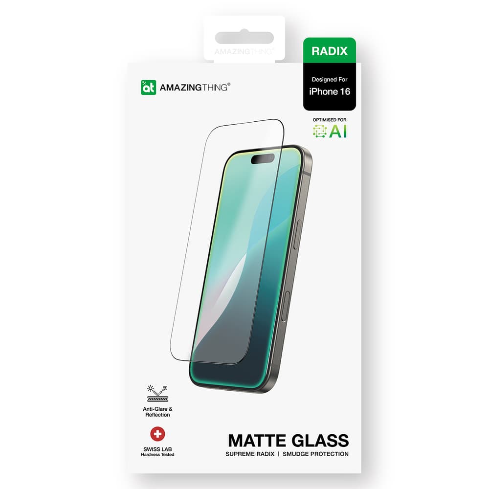 AmazingThing Radix Matte Steklo za iPhone 16 5