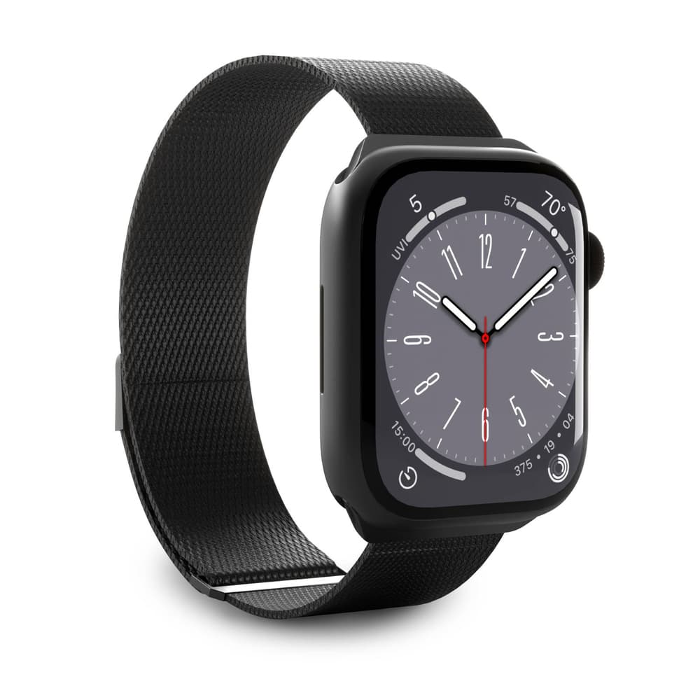 Puro Milanese pašček iz nerjavnega jekla za Apple Watch 38/40/41 mm - črn