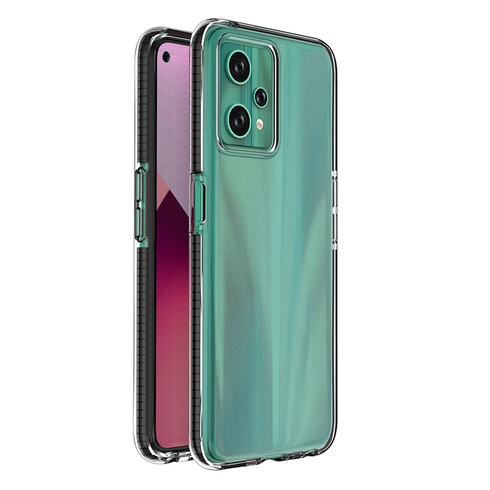 Hurtel Spring Case za Realme 9 Pro, silikonski ovitek s okvirjem, črn