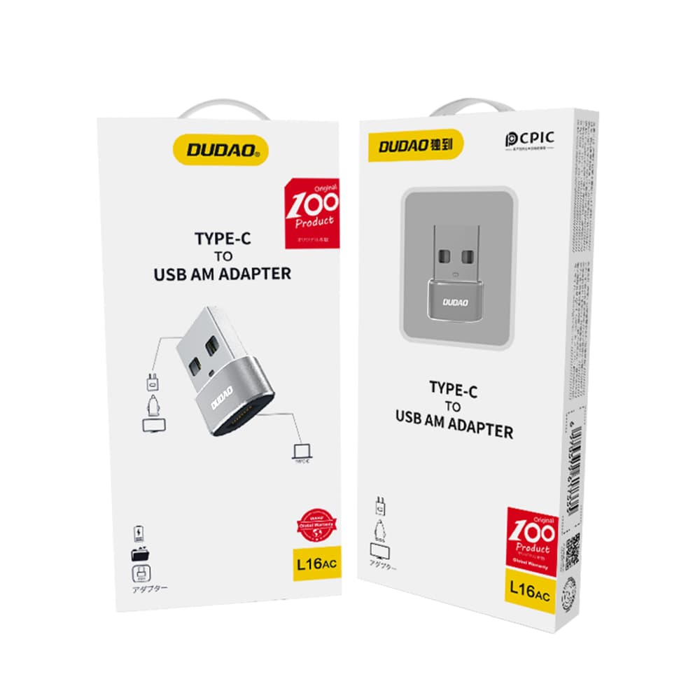 Dudao adapter USB-C (ženski) na USB (moški), črn 5