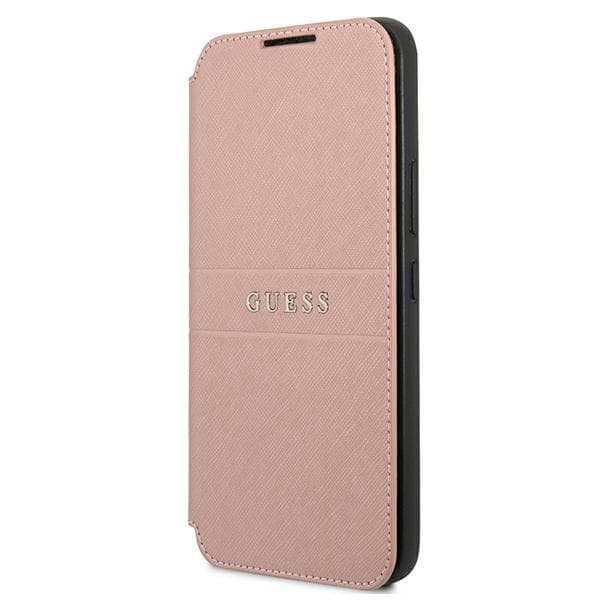 Ovitek Guess Saffiano Stripes Book za Samsung S22+ S906 - roza
