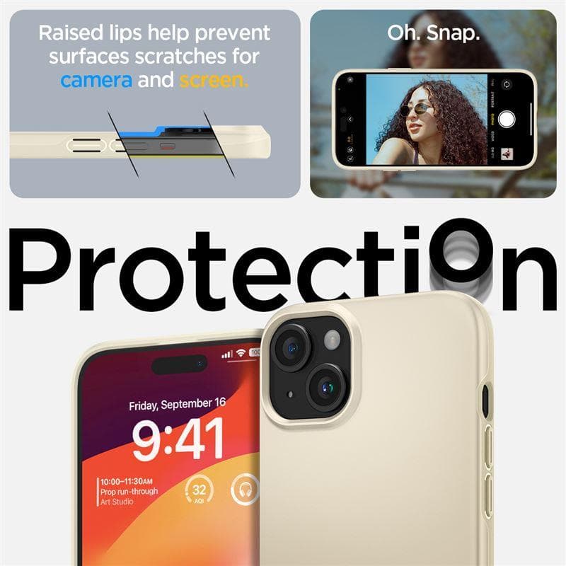 Ovitek Spigen Thin Fit za iPhone 15 Plus - bež 6