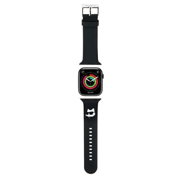 Karl Lagerfeld pašček 3D Rubber Choupette Heads za Apple Watch 38/40/41mm - črn