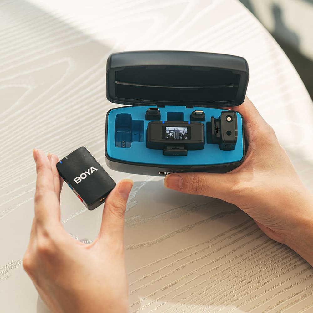 BOYA BOYAMIC 2-02 brezžični mikrofoni 2.4 GHz USB-C, Črna 7