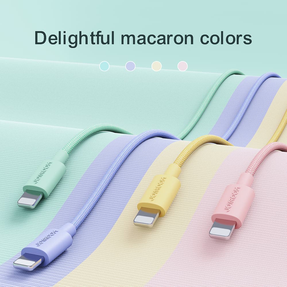 Joyroom Colorful Data Cable S-2030M13 USB-A / Lightning 2.4A 2m, roza 2