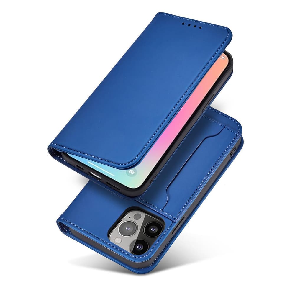 Hurtel Magnet Card etui za iPhone 13 Pro, denarnica, moder 3